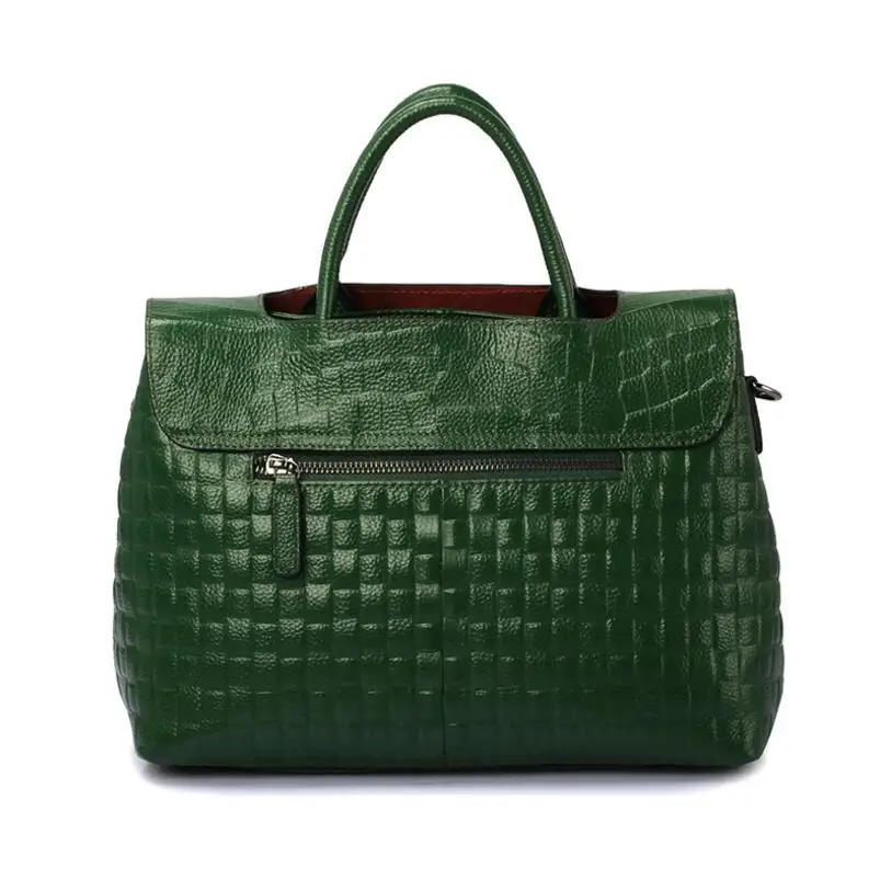 Сумка мессенджер FoxTail & Lily винтажная из натуральной кожи с рисунком крокодила|leather