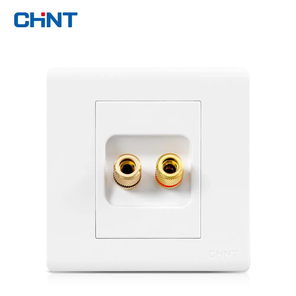 Китайский настенный выключатель розетка NEW7D белая с двумя отверстиями звуковая