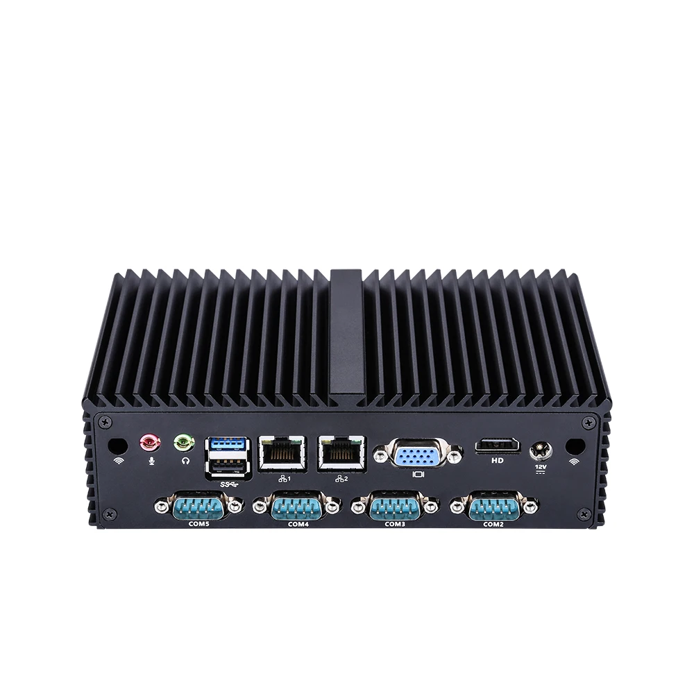 Qotom mini PC Q190X 7 RS232 dual Lan 8 USB celeron J1900 quad core Безвентиляторный X86 POS киоск IPC
