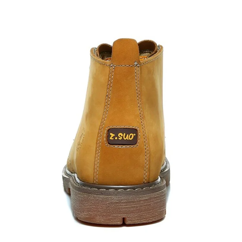 

New Men's Boots Brand Solid Fashion Boots Man Autumn and Winter Genuine Leather Boots Tooling Boots Sapatos masculinos