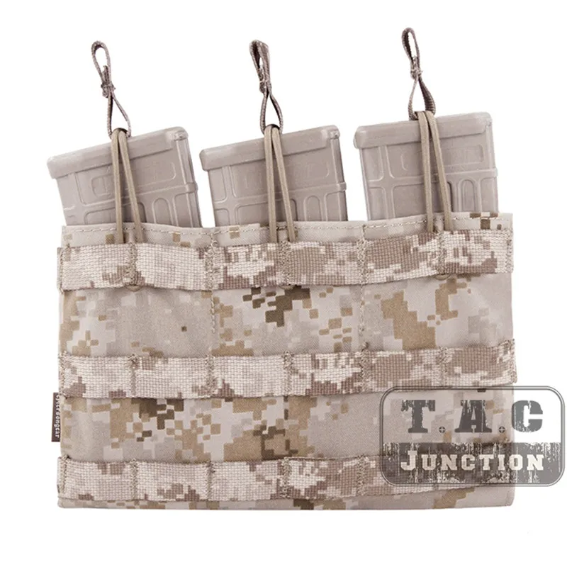 Emerson Tactical 5,56. 223 тройной Открытый Топ подсумок Emersongear Mag Pouch MOLLE PALS лямки тяговые вкладки быстрый доступ - Цвет: AOR1