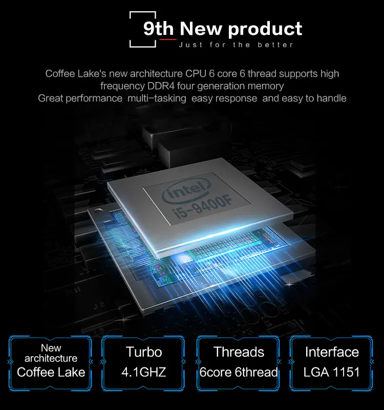 Intel Настольный игровой ПК P24 i5 9400F 6-ядерный/выделенная карта GTX1660 6G/ASUS B365M/1 T+ 120G SSD/8G DDR4 ram PUBG игровой Настольный ПК