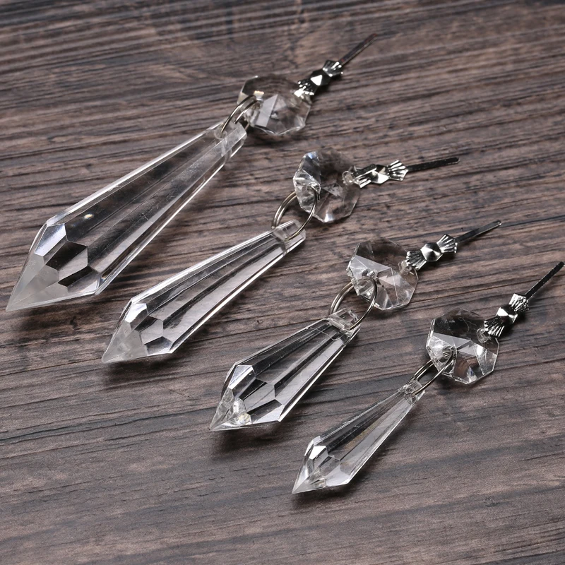 Люстра 24 шт./лот кристаллы лампы призмы акриловые Восьмиугольные бусины гирлянда