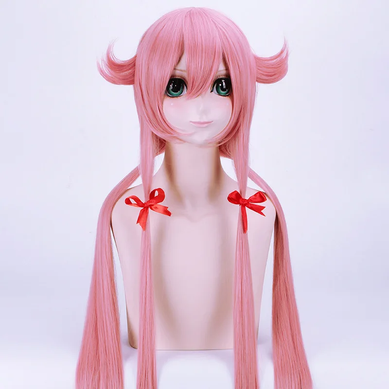 Парик для косплея из аниме Mirai Nikki Gasai Yuno розового цвета термостойкие искусственные волосы женщин костюма