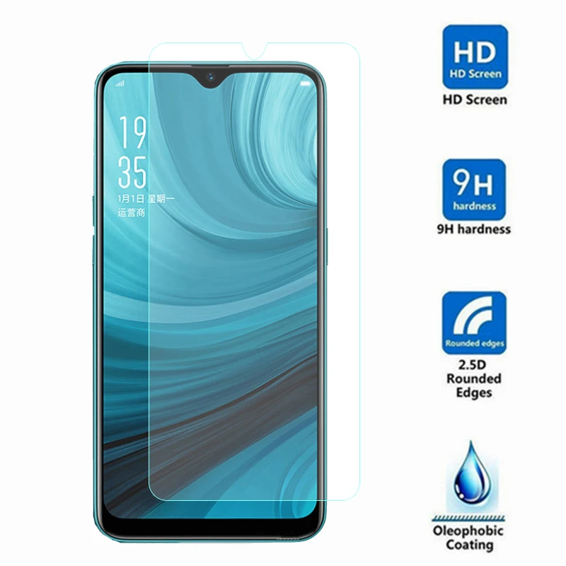 Protector de pantalla de vidrio templado para OPPO A7, pel&iacute;cula 9H, 2 uds.-2