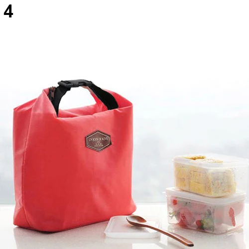 Однотонная женская сумка для еды водонепроницаемая сумка для еды bolsa almuerzo термальная сумка-холодильник Ланч-бокс горячий термос - Цвет: Красный