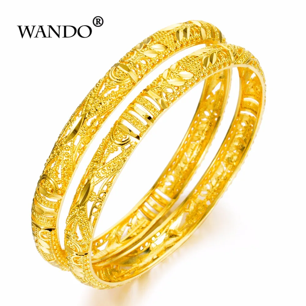 WANDO 2 шт./лот африканские ювелирные изделия золотой Дубайский браслет в виде