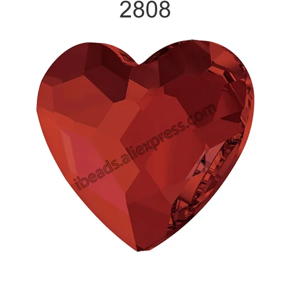 1 шт.) оригинальные кристаллы от Swarovski 2808 сердце с плоской задней частью без горячей фиксации Стразы для женщин украшения для ногтей