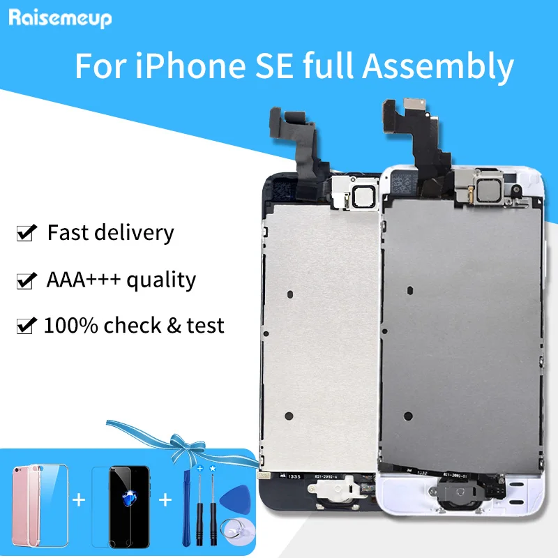 Полный комплект ЖК дисплея для iPhone SE экран A1723 A1662 A1724 сменная деталь с кнопкой