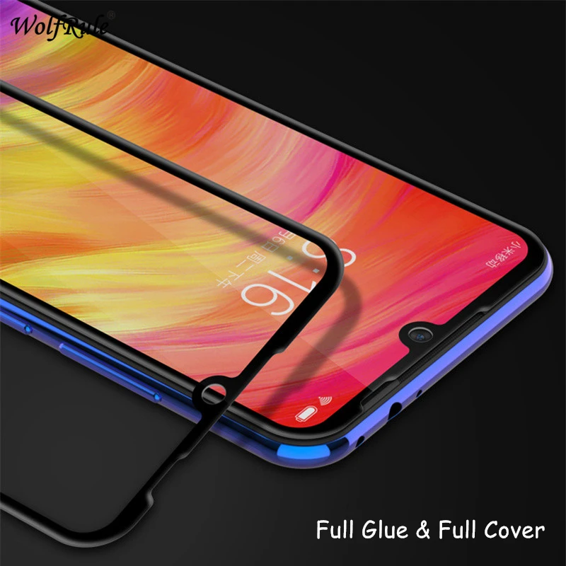 2 шт. защита для ЖК-экрана Xiaomi Redmi Note 7 Pro закаленное стекло с полным клеем полное