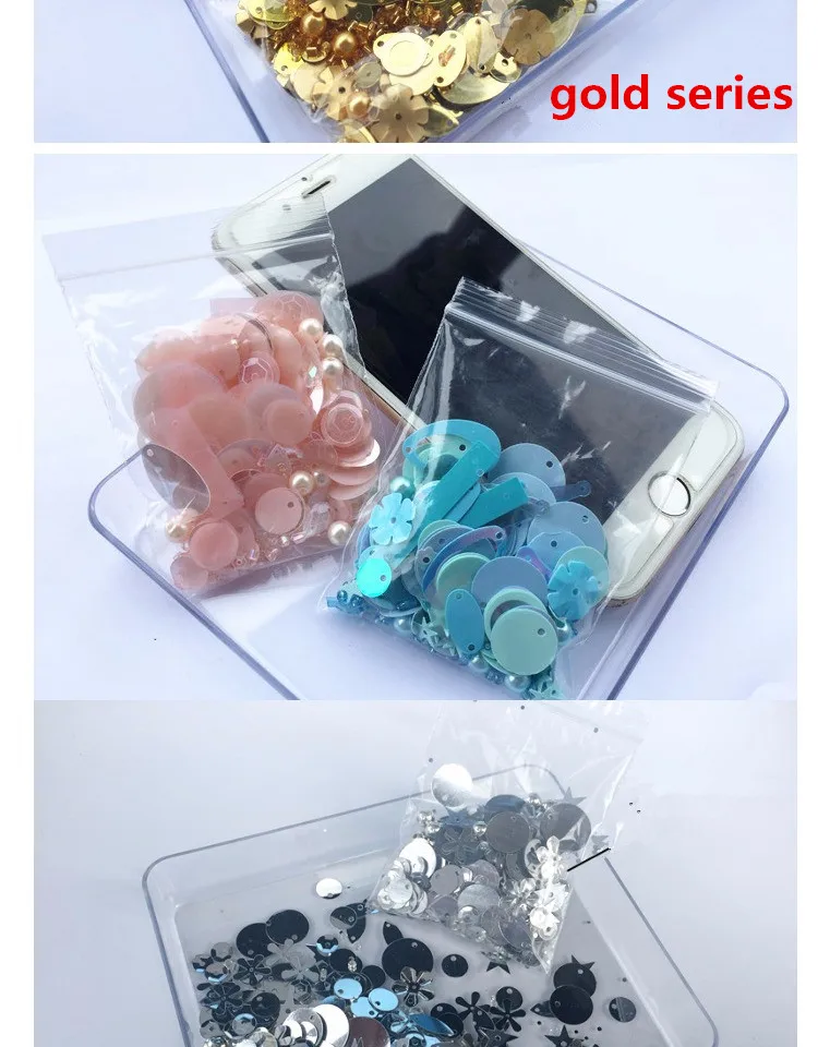 Qlcrystal 10g/bags mixed pearl beads flat round pvc loose sequins,sewing craft,glass seed beads