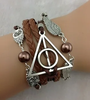 1 шт. SilverOwls браслет воск шнуры и кожаный плетеный Персонализированные 963|leather