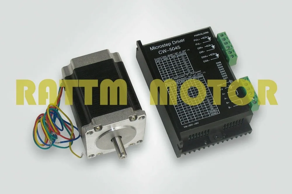 Шаговый двигатель Nema23 270oz in/76 мм 3.0A + CW5045 микрошаг 256 ток A 50 В постоянного тока CNCkit 1