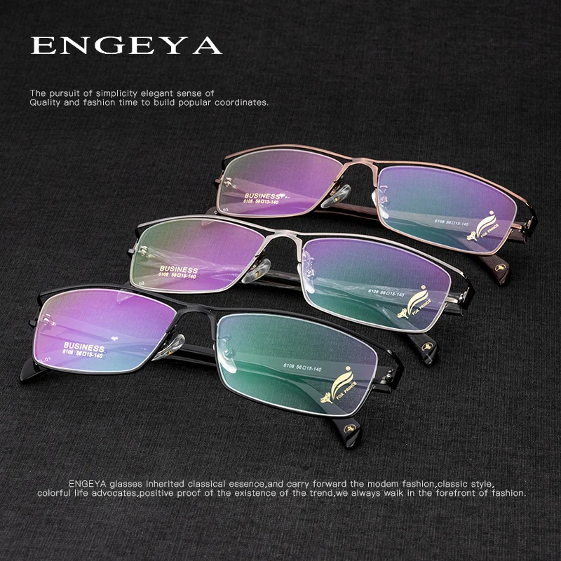 Прозрачная металлическая оправа для очков Мужская деловая мода минус