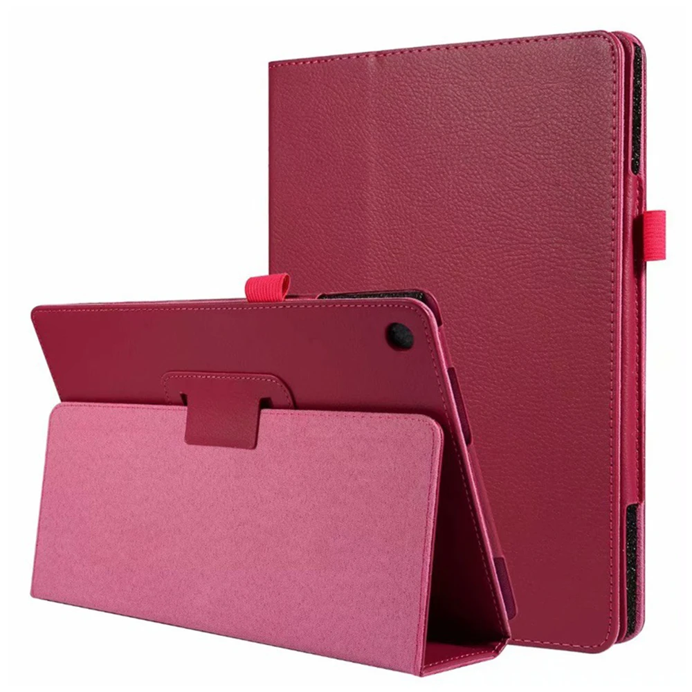 Rose Red Чехол для планшета huawei MediaPad M5 lite, T5 10, 10,1 дюймов, Honor Smart Cover, флип-чехол с подставкой, чехол HDL-W09, 8,0 из искусственной кожи, для сна - Цвет: Rose Red