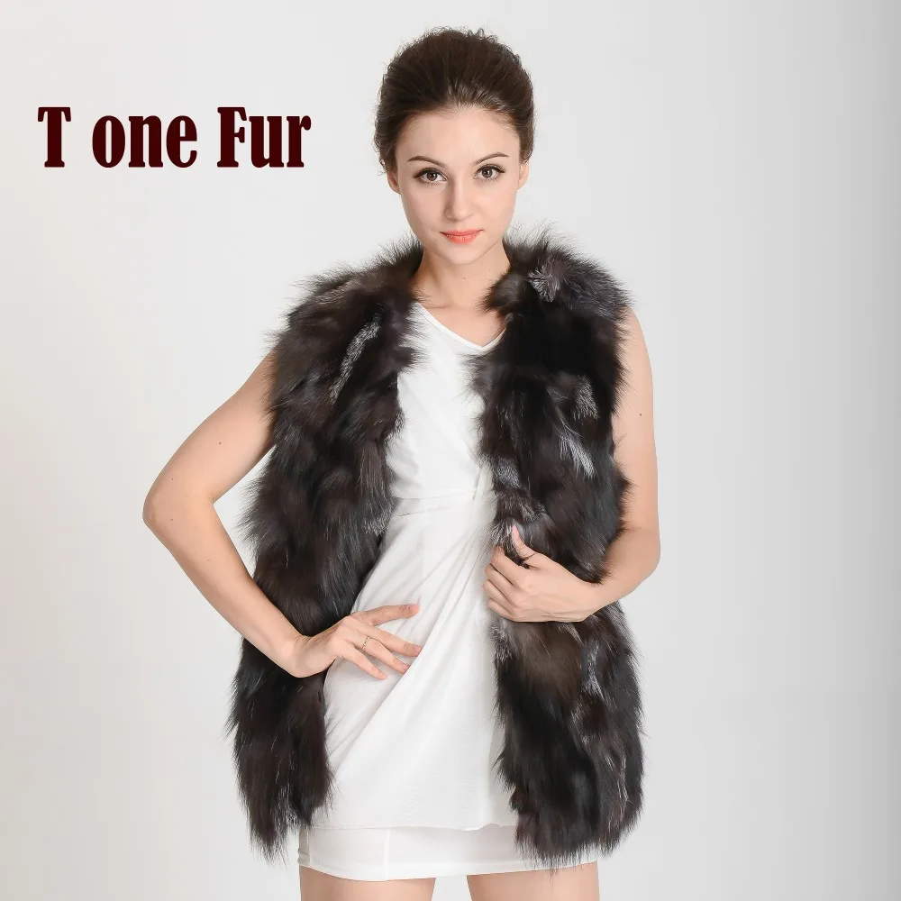 2019 Новое поступление натуральный Лисий мех женский роскошный жилет из лисьего