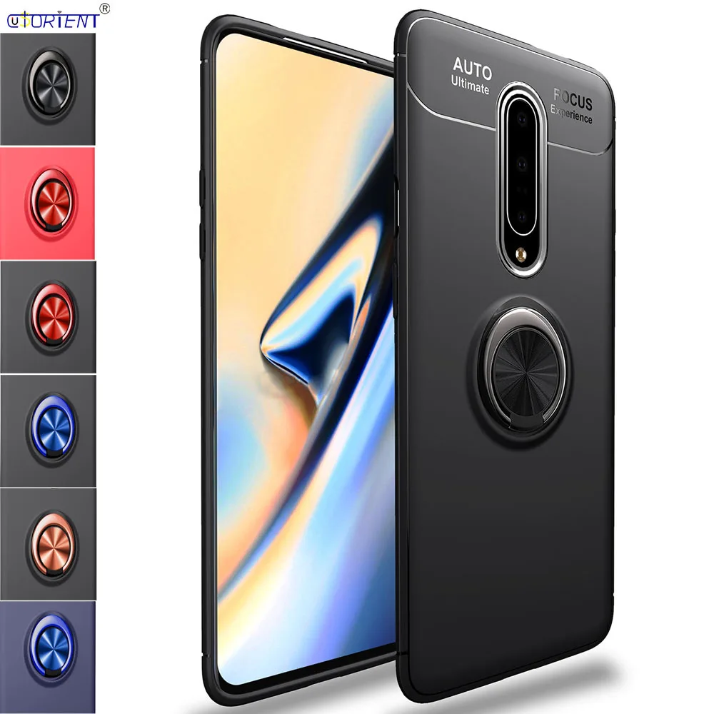 Чехол подставка для Oneplus 7 Pro мягкий силиконовый чехол бампер металлическая