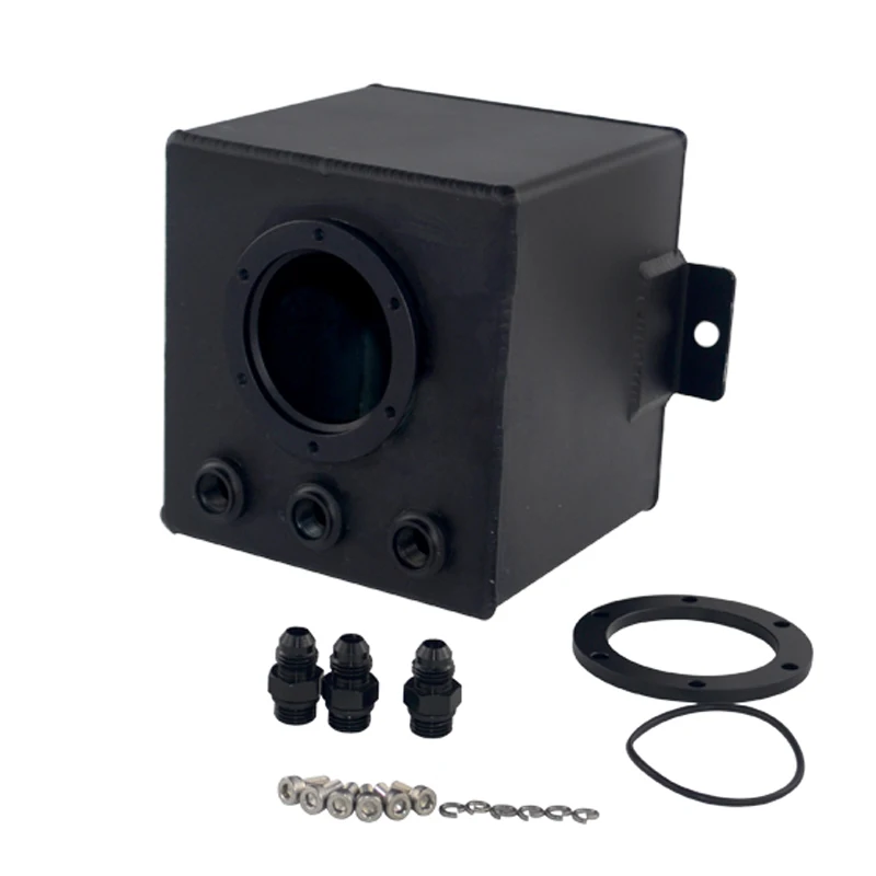 WLR RACING 2L серебристый и черный алюминиевый бак для перенапряжения топлива/AN6