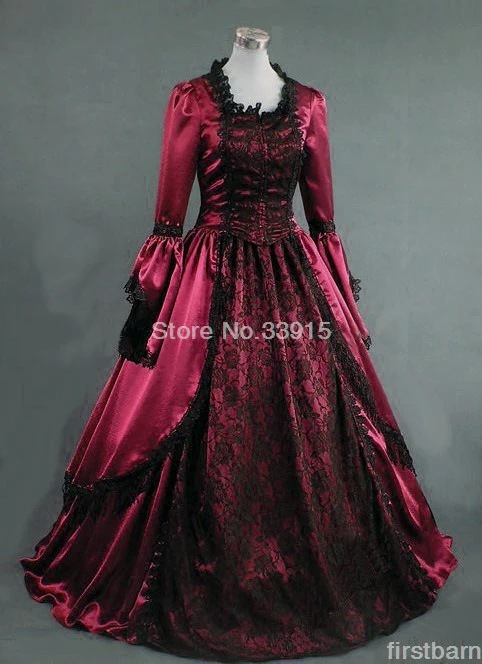 Темно-красное модное кружевное платье с расклешенными рукавами бальное в