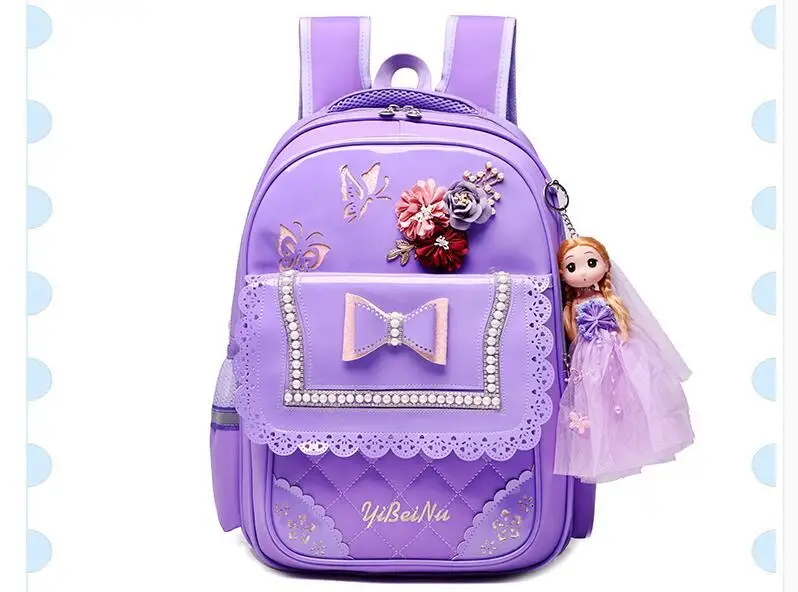 Pu School Trolley Backpacks Bags Children School Bag With Wheels For Girl Kids Luggage Rolling Bags Wheeled Backpacks For Girls
