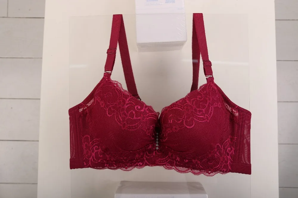 Thin plus size bra cup adjustable push up side gathering furu mm Large c cup e cup women's underwear 36E 38E 40E 42E 44E 46E BH