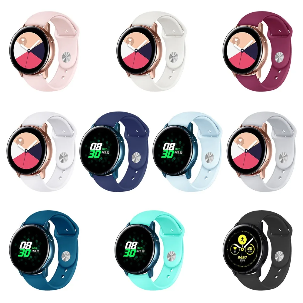 20 мм силиконовые полосы для Samsung Galaxy Watch активный ремешок gear S2 Спортивный