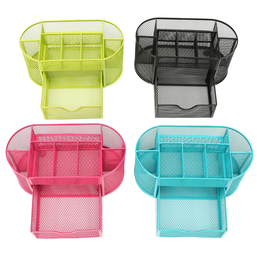 22*11*10.5cm Multifuction Stationery Desk Organizer Pen Holder 9 cells Metal Mesh Desktop Office Pencil Study Storage | Дом и сад