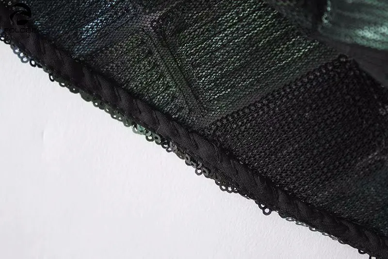 

FOLOBE Fashion 2020 Spring Patchwork Color Short Skirts Womens Back Zipper High Waist A-line Sequin Mini Skirt