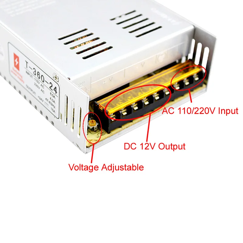 AC 220 v-24 v Dc источник питания 24 v 15a 360w Выход импульсный источник питания 24 v 15a 360 Вт импульсный источник питания, источник Светодиодный источник питания 24 v