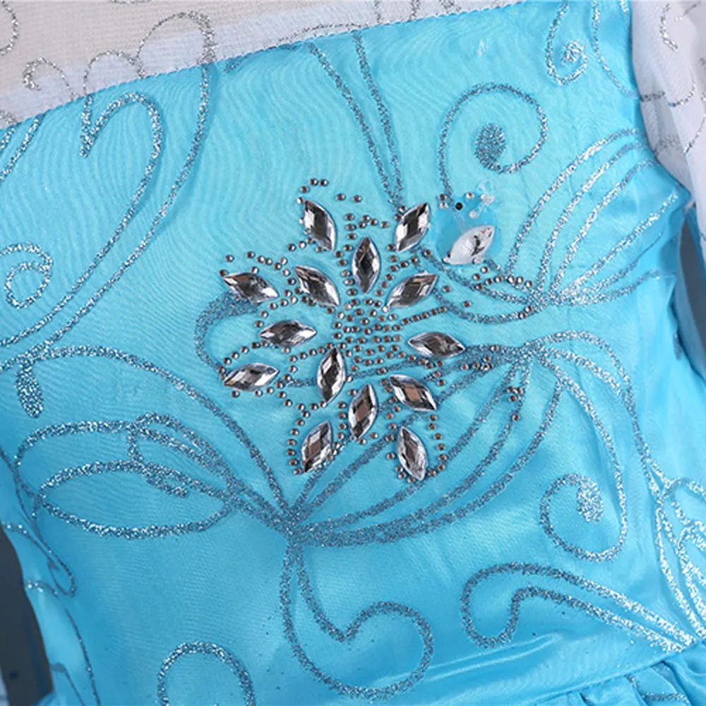 Sequins Adventure Role Play Costume Baby Girls Clothes Tulle Kids Party Full Dresses Little Girl Princess Mesh Dress With Cape | Детская