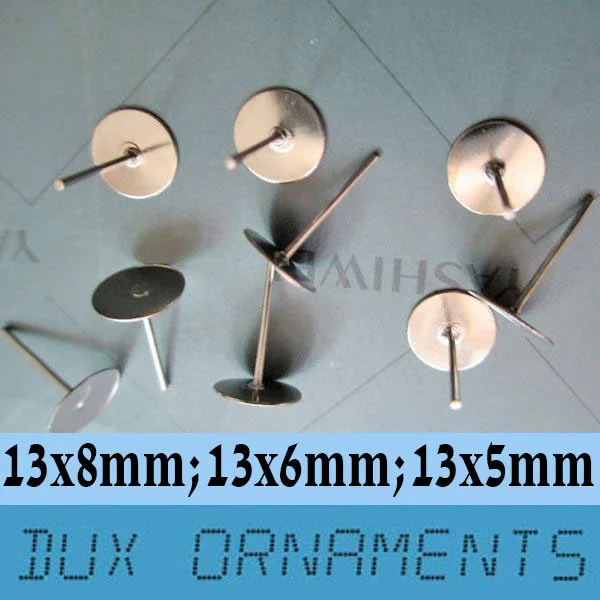 1000 pieces Nickel Free Surgical Steel Stud Earnuts Earring Studs 5mm/6mm/8mm plate for cabochan (NO BACKING) | Украшения и