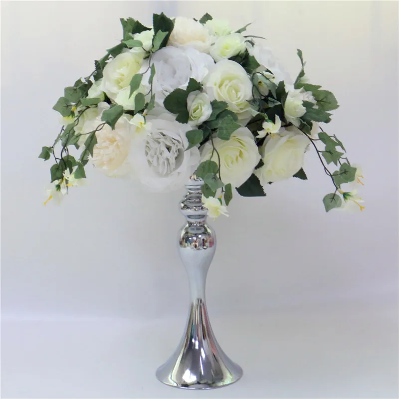 004 Only flowers Пользовательские 35 см искусственные цветы розы мяч свадебное расположение декора фон T станция Стенд цветы домашний стол садовый декор - Цвет: 004 Only flowers