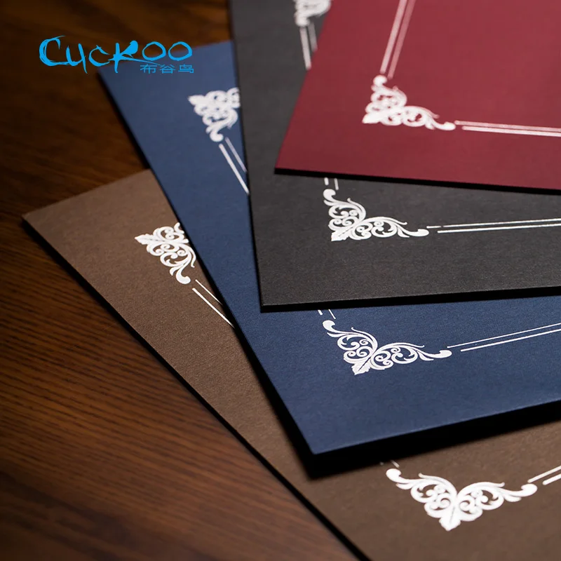 Honor certificate classical retro double line gilding envelope A4 cover letter contract document folder 6 pcs/set | Канцтовары для