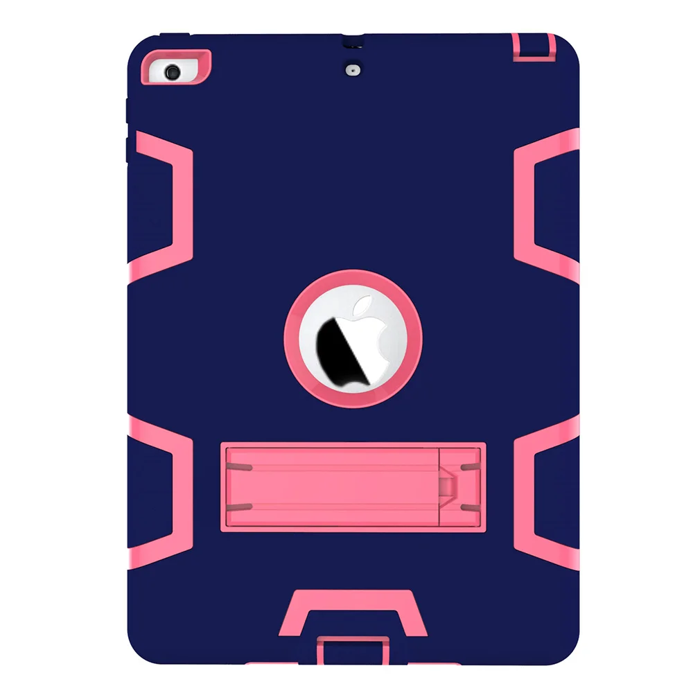 Navy Blue Rose WEFOR для нового iPad iPad 9,7 чехол, высокая ударопрочность Гибридный трехслойный сверхмощный защитный чехол Полная защита для корпуса - Цвет: Navy Blue Rose