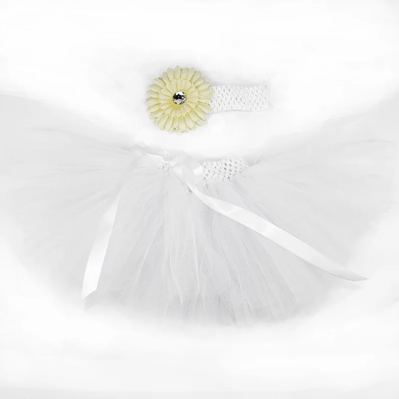 Эластичная Повязка на голову и юбка пачка для новорожденных девочек костюм