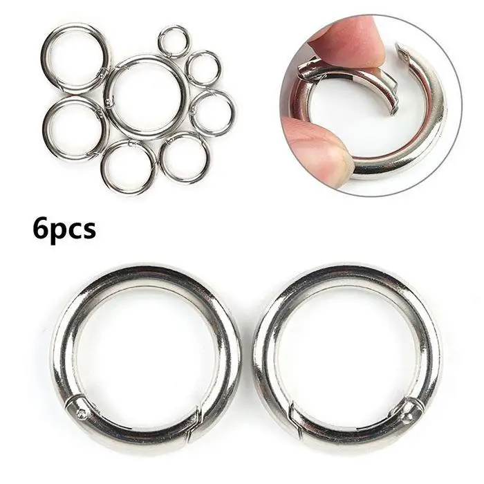 O-Ring кошельки сумки круглый толчок триггер серебряное покрытие оснастки брелок с крючками карабин