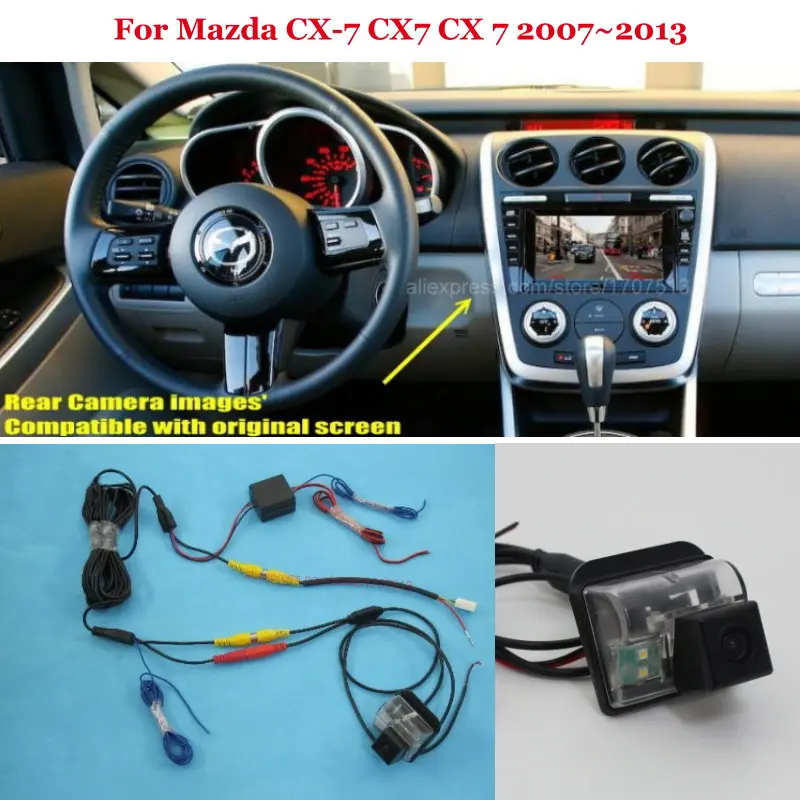 Автомобильная камера заднего вида для Mazda CX-7 CX7 CX 7 2007 ~ 2013 RCA и оригинальный экран |