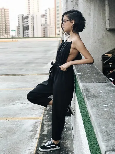 Однотонный комбинезон повседневный бандажный боди для женщин летний Salopette Femme Mono