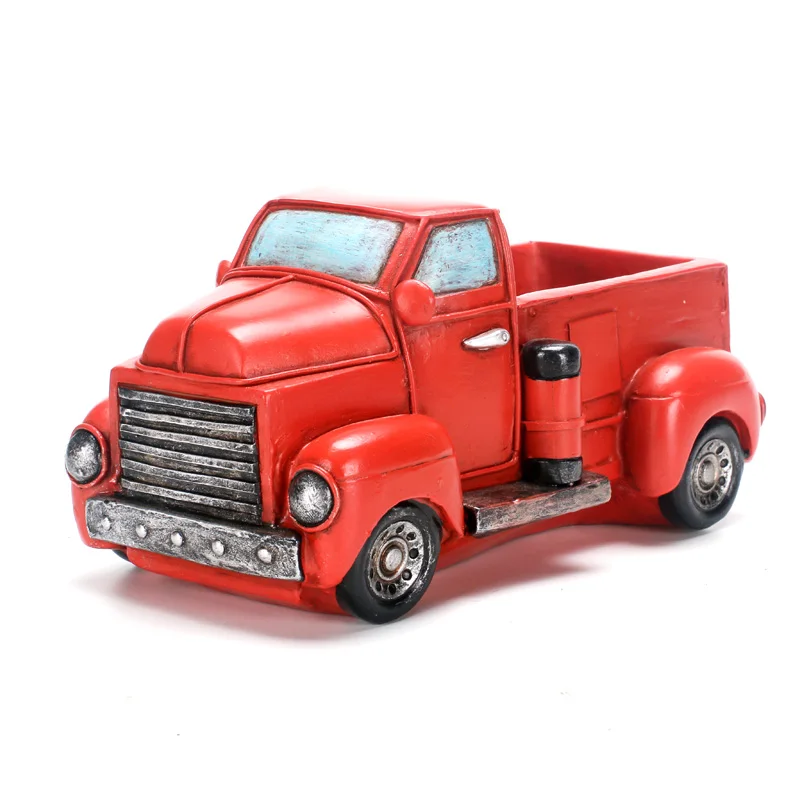 

creative Truck Flower Vase Retro Tool Cart Flowerpot Small Plant Pots Fun Desktop Truck Cars