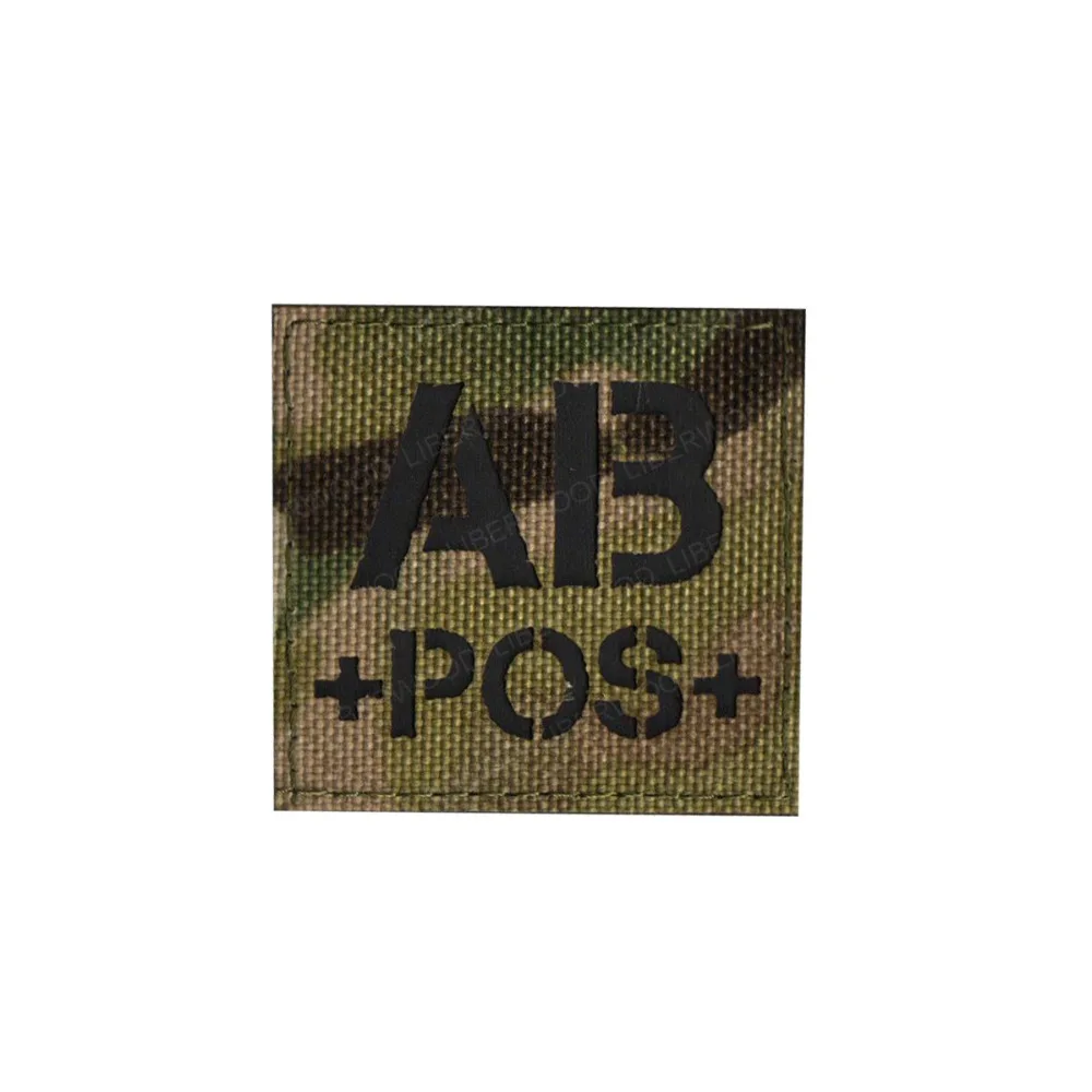 Тип крови инфракрасный в темноте патч A+ B+ O+ AB+ POS положительный ИК патч обратный CP военный боевой патч значок с петлей