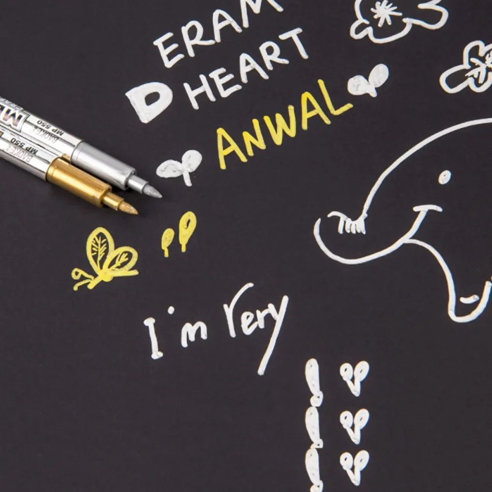 Золотые серебряные металлические перманентные маркеры краска каллиграфии для