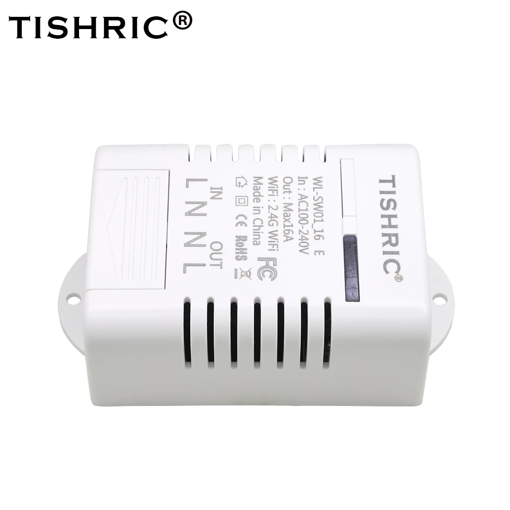 TISHRIC умный wifi переключатель беспроводной светильник Универсальный DIY модуль дистанционного управления умный дом автоматизация Alexa LAN eWelink 10A 16A - Комплект: TISHRIC 16A
