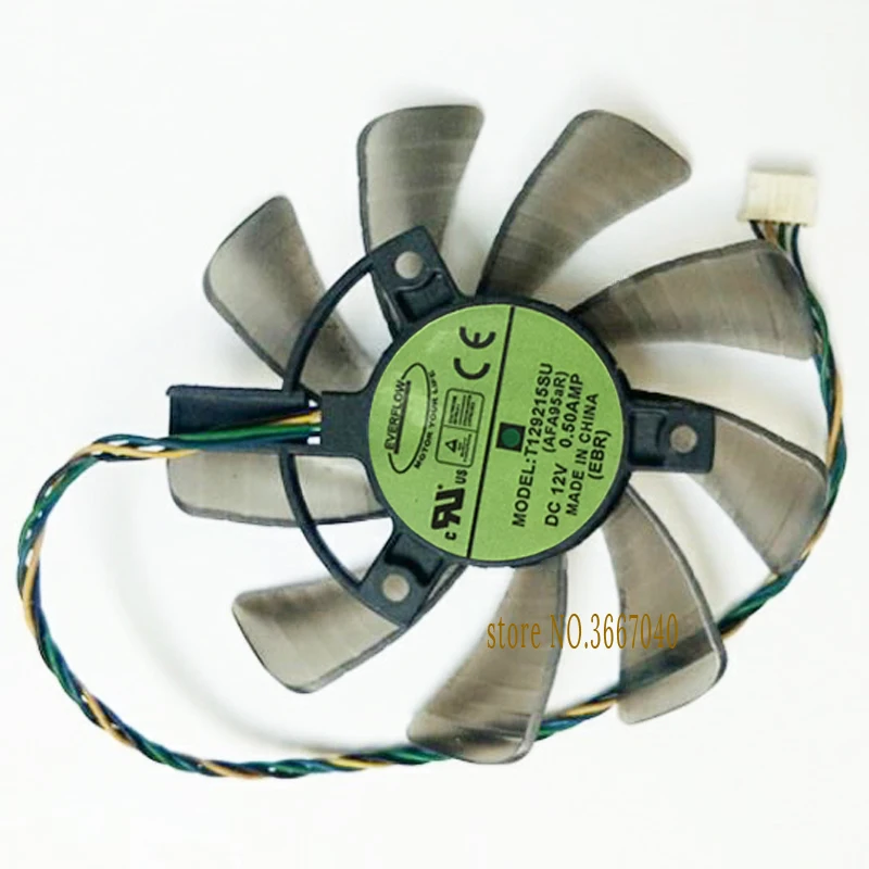 Кулер T129215SU 85 мм GPU VGA вентилятор для видеокарты ASUS GTX 670 760 970 R9 280 290 280X 290X 1060 PWM 4