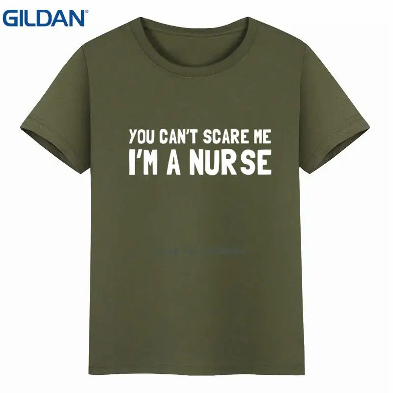 you can't scare me i'm a nurse tee shirt black O-Neck t-shirts mens cool Unisex t-shirt Short Sleeve hip hop | Мужская одежда