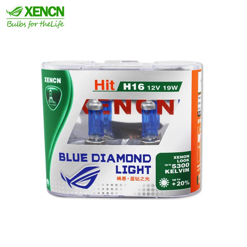 2 шт./лот XENCN H16 12V 19 Вт 5300K PGJ19-3 голубой бриллиант светильник супер белый отличное качество Туман головной светильник галогенная лампа для 64219