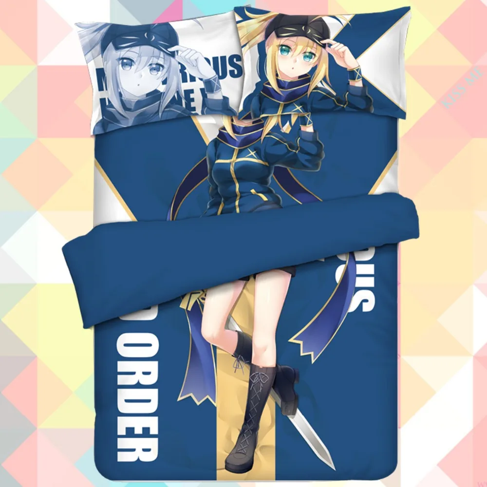 

Комплект постельного белья с рисунком из аниме «Fate Grand Order», «Загадочная героина х альтер», с наволочками, простыня, пододеяльник, набор из 4 предметов 170006