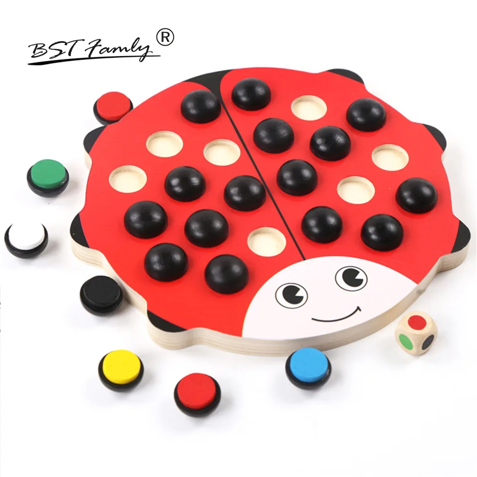 

BSTFAMLY Children Memory Chess Wooden Six Color 22*19.5*3.5cm 22 Pieces / Set Table Puzzle Game Kids Toy Interesting Gift M03