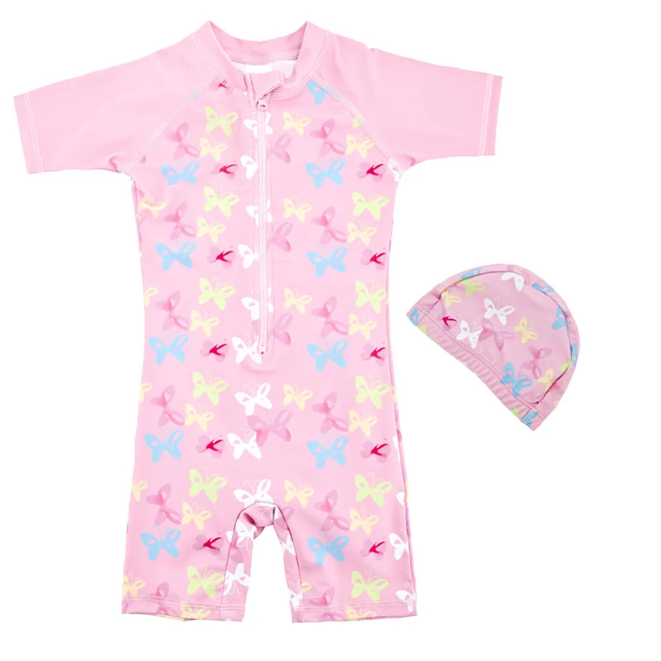 Милый слитный купальник для девочек бикини маленьких с рисунком бабочек