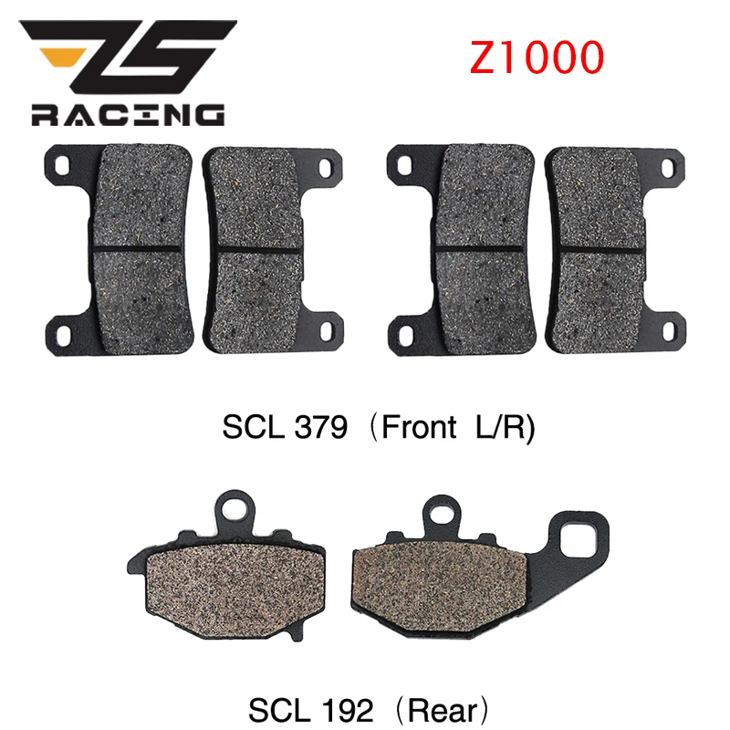 

ZS Racing For Kawasaki Z1000 2010 2011 2012 2013 2014 2015 Semi-Metal Motorcycle Front Brake Pads and Rear Brake Pads Racing