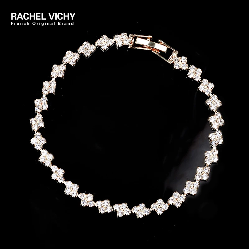 Изысканные ювелирные изделия Рэйчел Виши золотого цвета браслет с квадратными